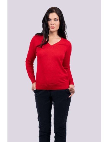 LEE-LE951-WOMEN’S V-NECK FINE GAUGE COTTON PULLOVER